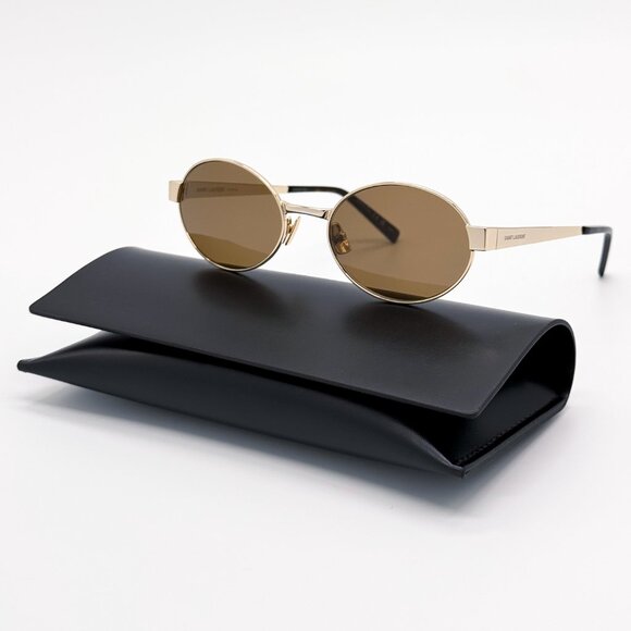 NEW SAINT LAURENT SL692 004 SUNGLASSES WOMEN OVAL GOLD SL 692 004 SUNGLASSES main image 9